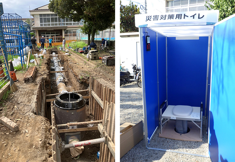 マンホールトイレを含め、災害時の避難所におけるトイレ確保を